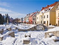 Żorska Starówka, Rynek, widok od ul. Szeptyckiego (zima), fot. Piotr Komander